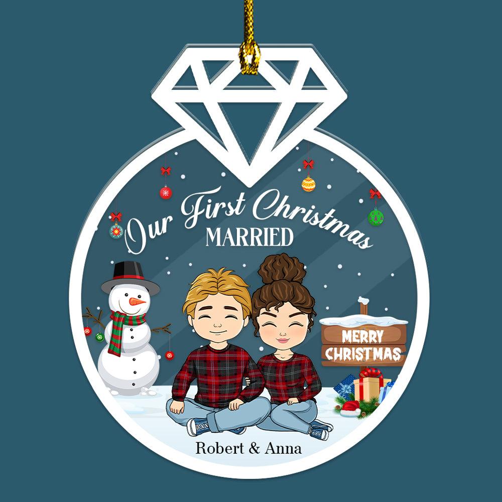 Our First Christmas - Personalized Acrylic Ornament Gift For Couple