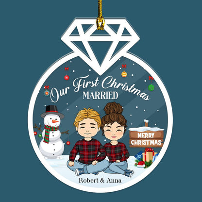 Our First Christmas - Personalized Acrylic Ornament Gift For Couple