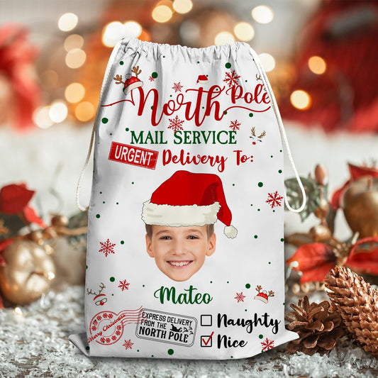 Kids Christmas Bag - Upload Photos - Personalized Custom Sack