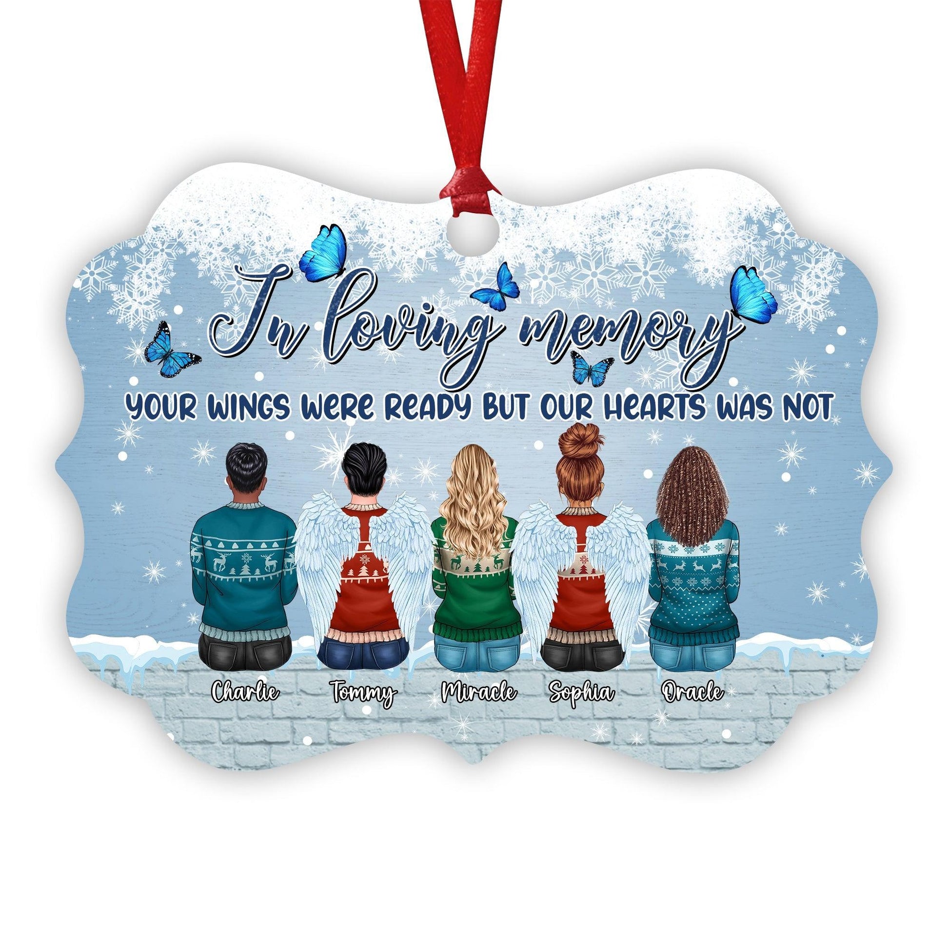 Wings Ready Hearts Not - Personalized Ornament - Memorial Ornament