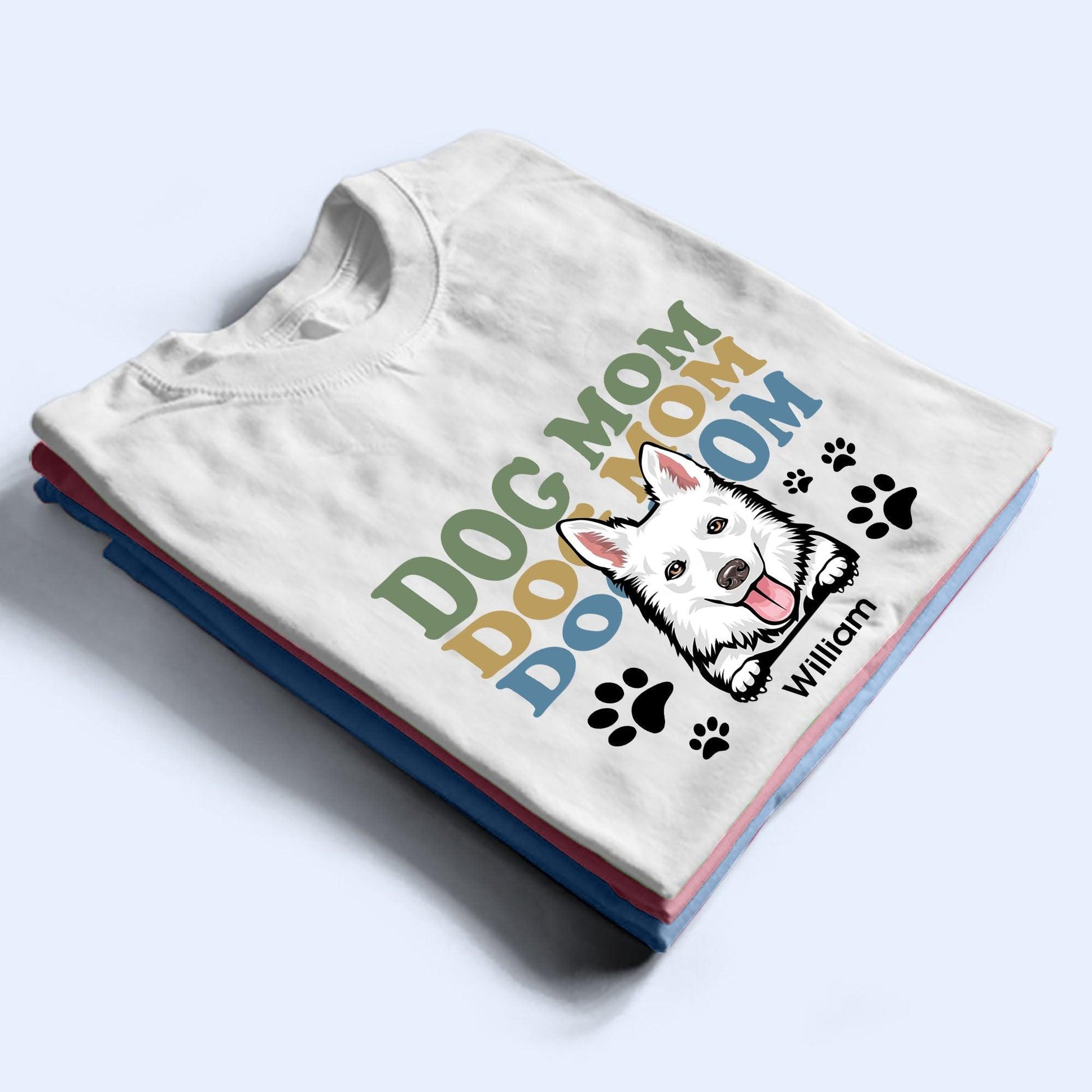 Personalized Dog Mom Gift Ideas - Custom Unisex T-Shirt Dog Mom Pattern