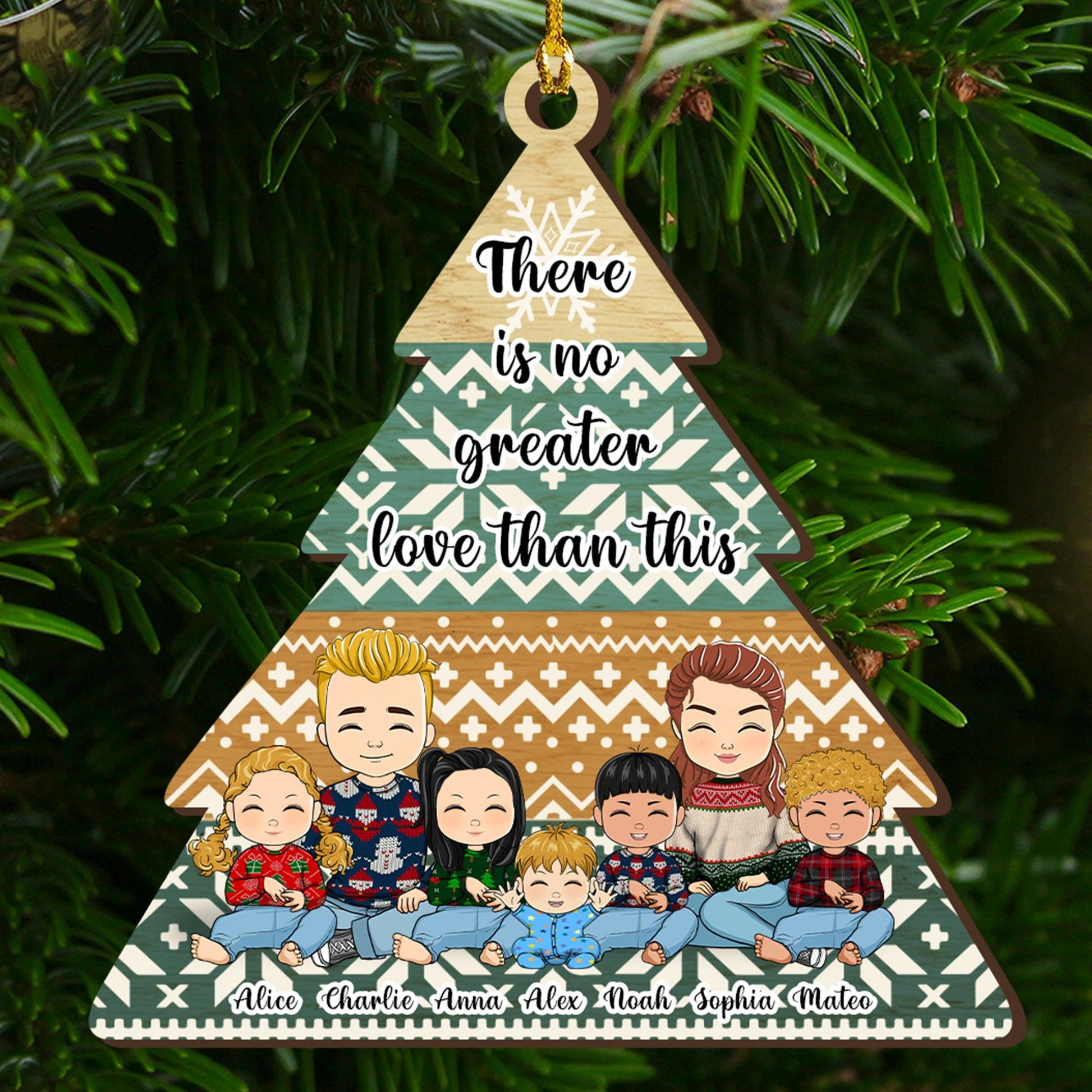 No Greater Love Than This - Custom Shape Wood Ornament