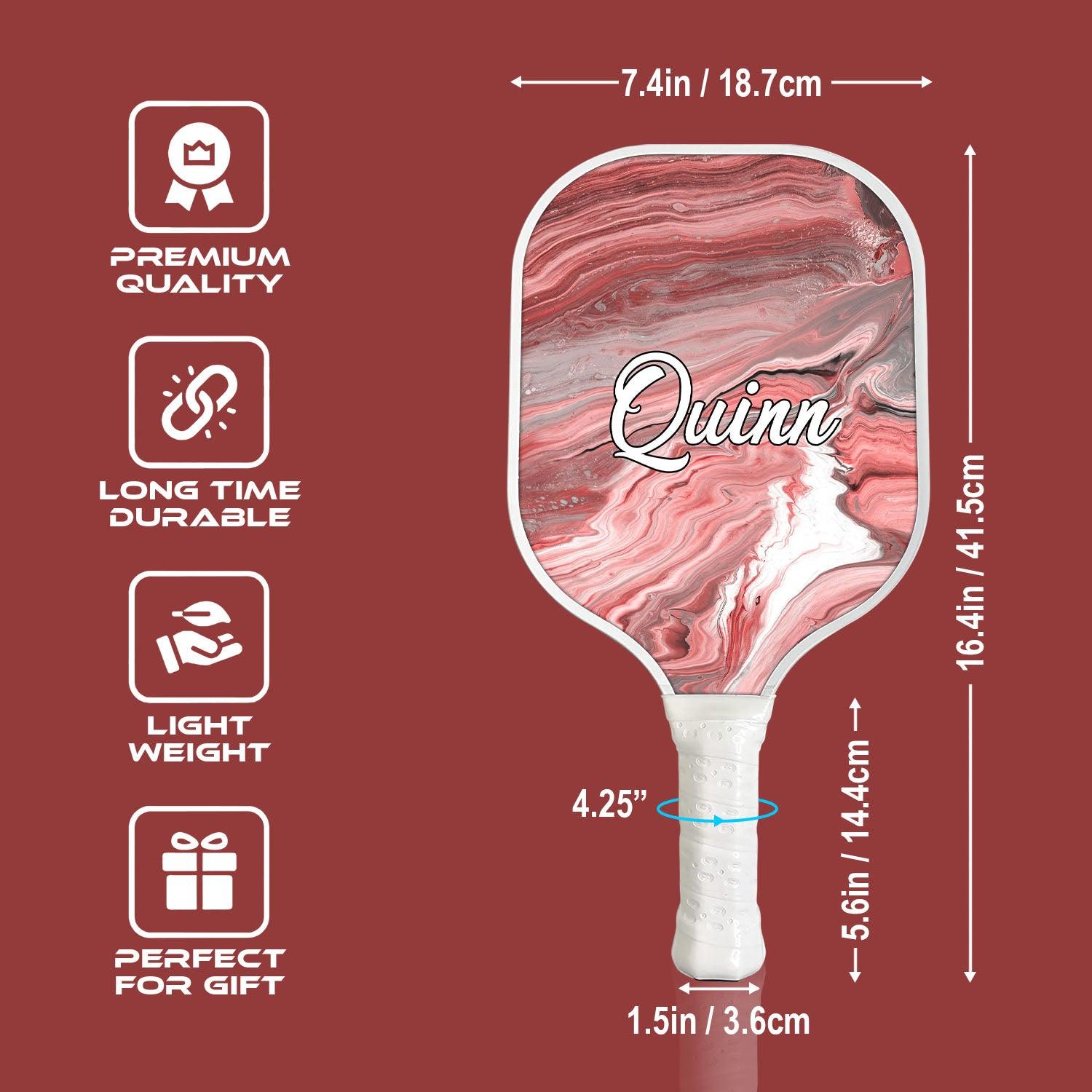 Marble Glitter Pickleball Personalized Custom Name - Pickleball Paddle