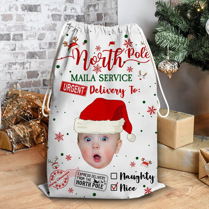 Kids Christmas Bag - Upload Photos - Personalized Custom Sack