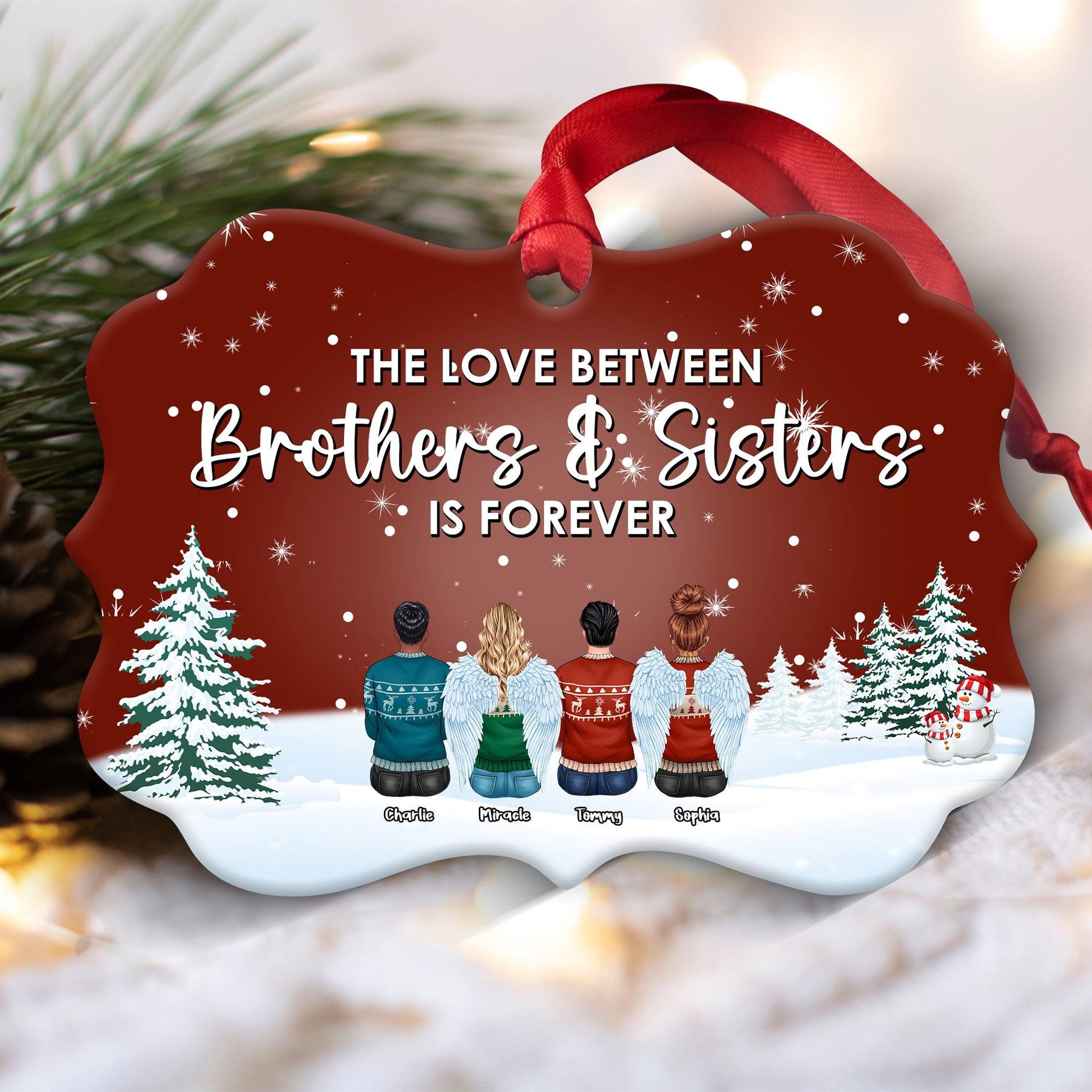 Brothers & Sisters Forever - Personalized Christmas Ornament Gift