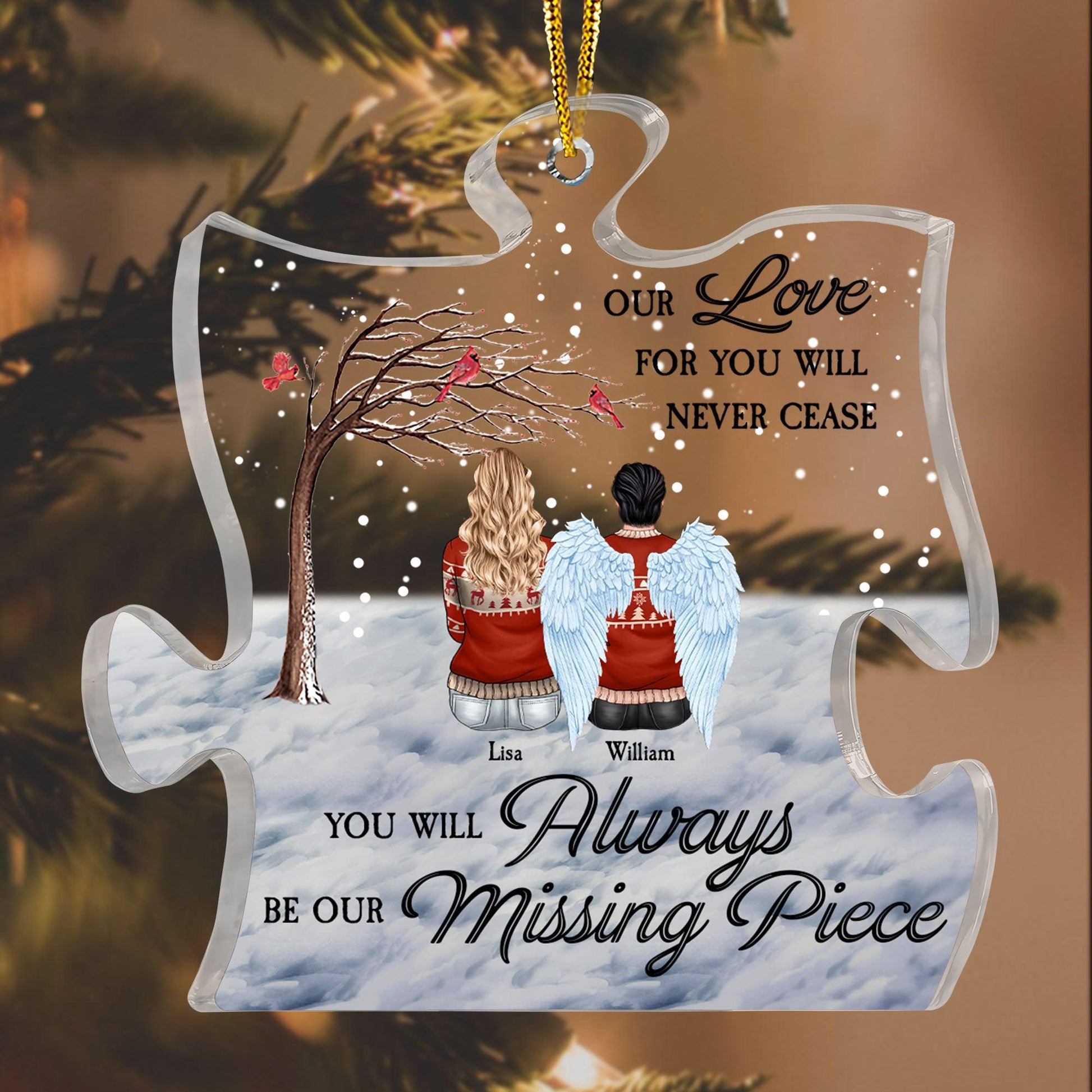Missing Piece Acrylic Ornament - Personalized Custom Acrylic Ornament