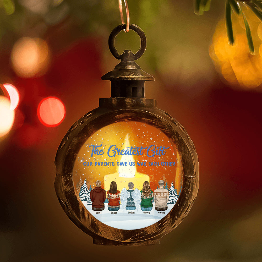 Custom Christmas LED Lantern - Personalized Family Blessing