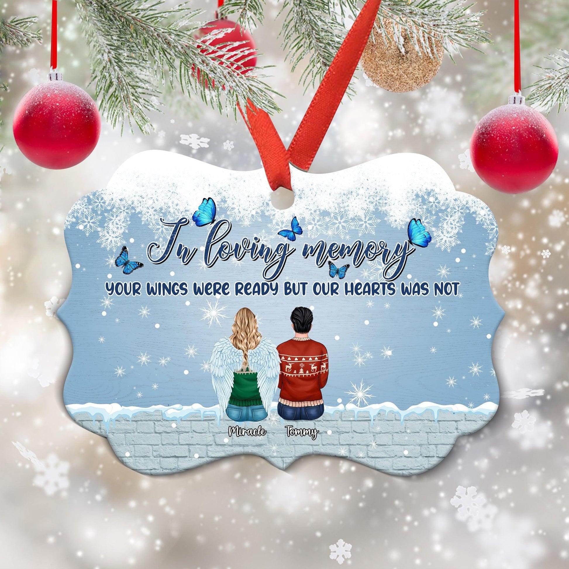 Wings Ready Hearts Not - Personalized Ornament - Memorial Ornament