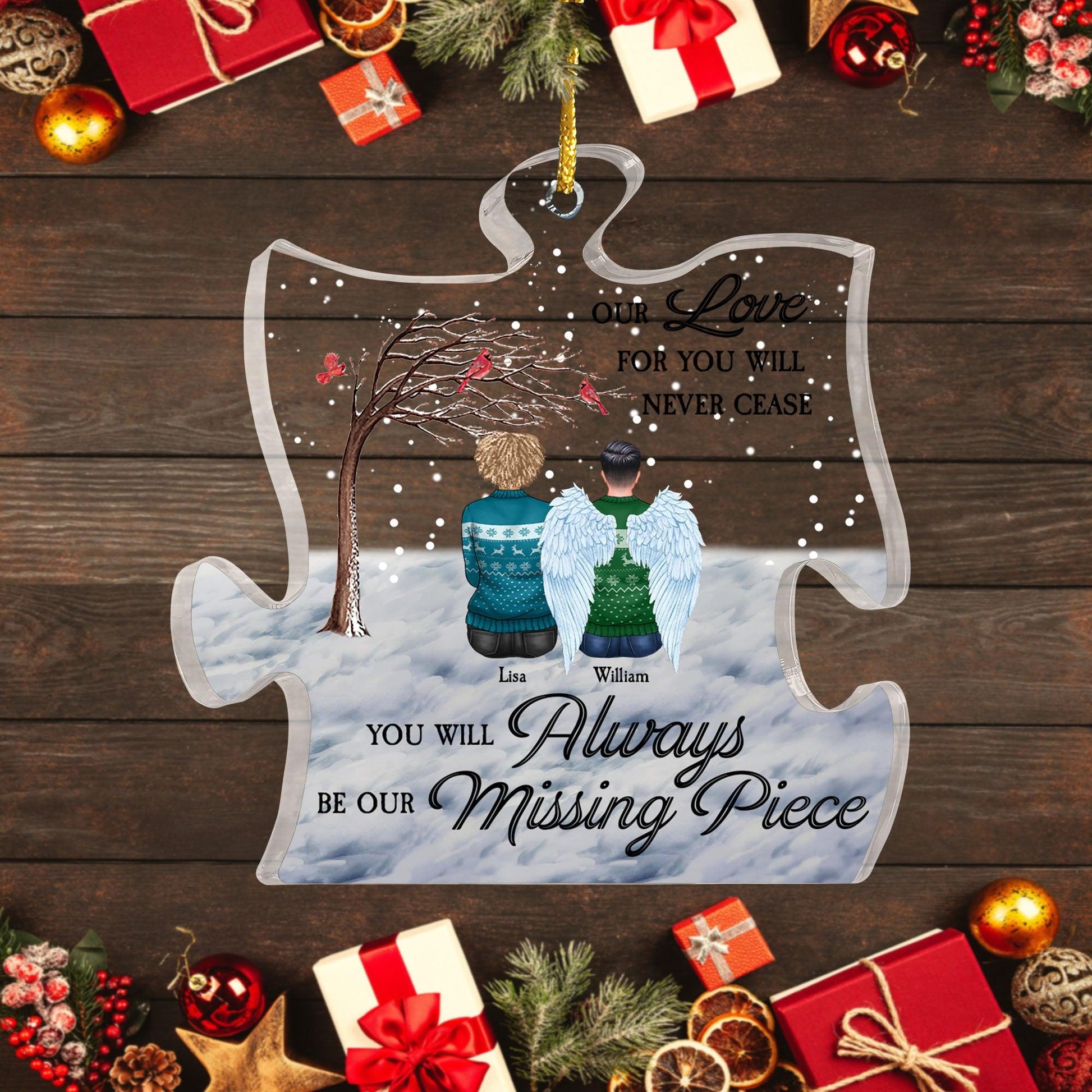 Missing Piece Acrylic Ornament - Personalized Custom Acrylic Ornament