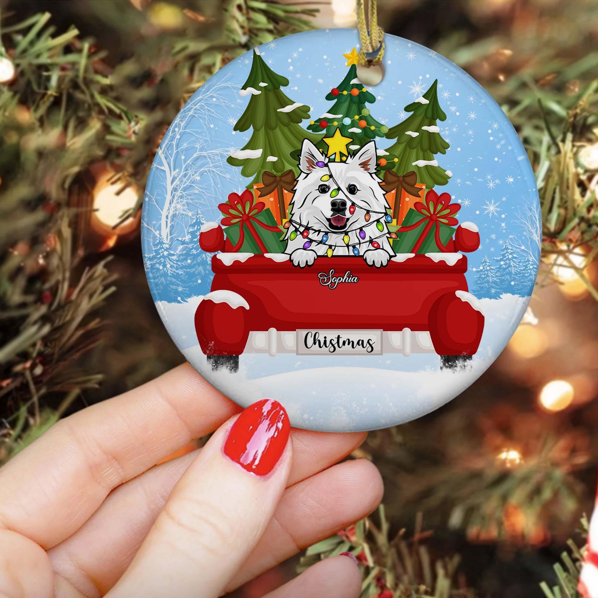 Christmas and Dogs - Personalized Ceramic Ornaments Dog Lovers