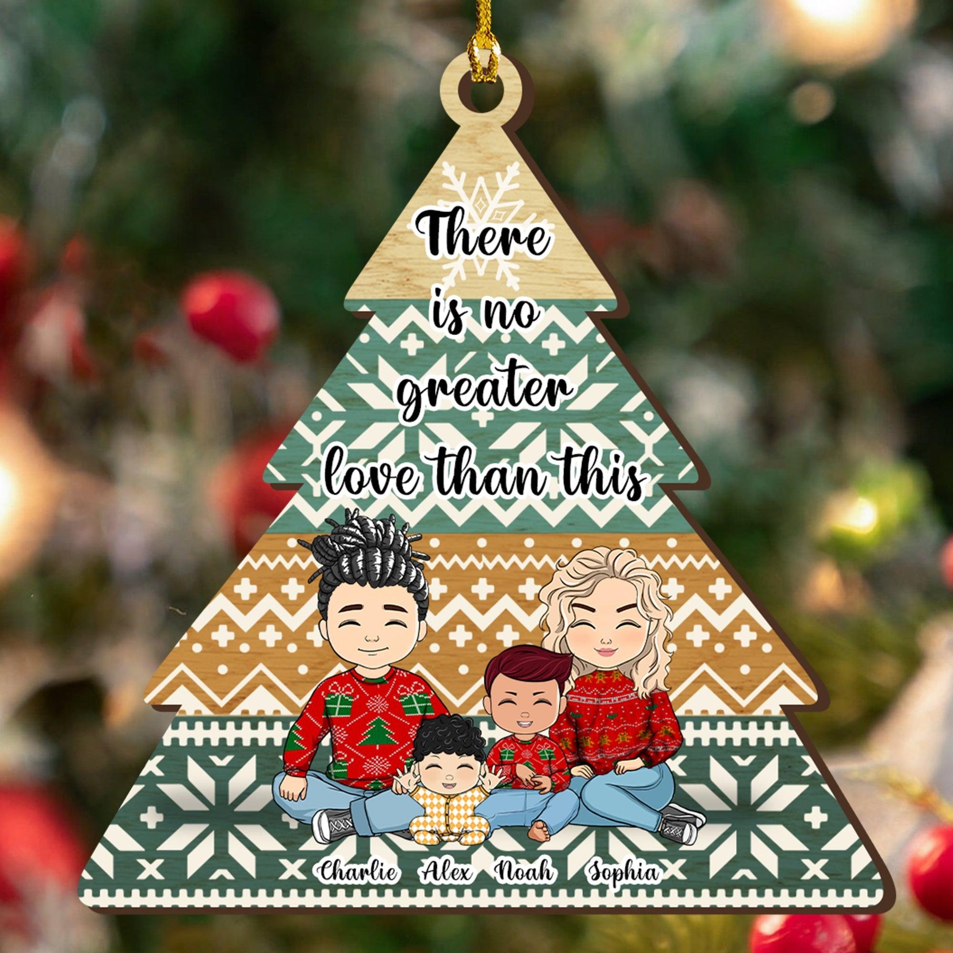 No Greater Love Than This - Custom Shape Wood Ornament