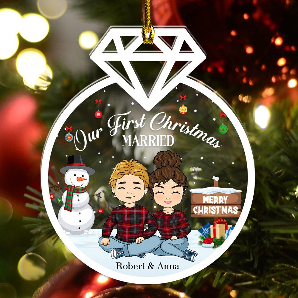 Our First Christmas - Personalized Acrylic Ornament Gift For Couple