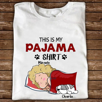 Personalized Dog Lover T-Shirt - This Is My Pajama Gift For Lovers