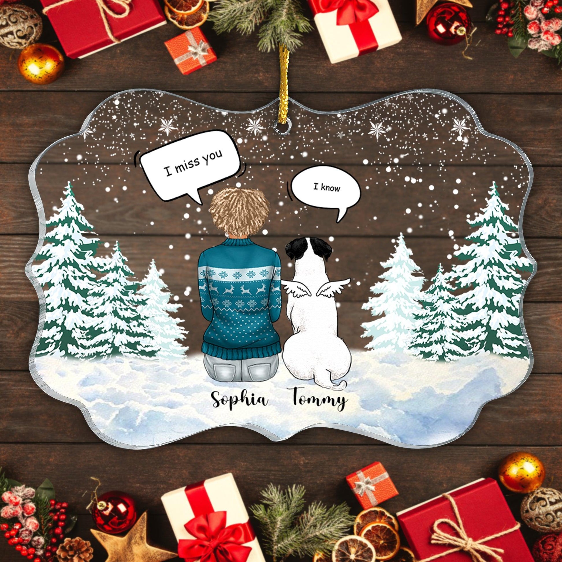 I Miss You Acrylic Ornament - Personalized Custom Acrylic Ornament