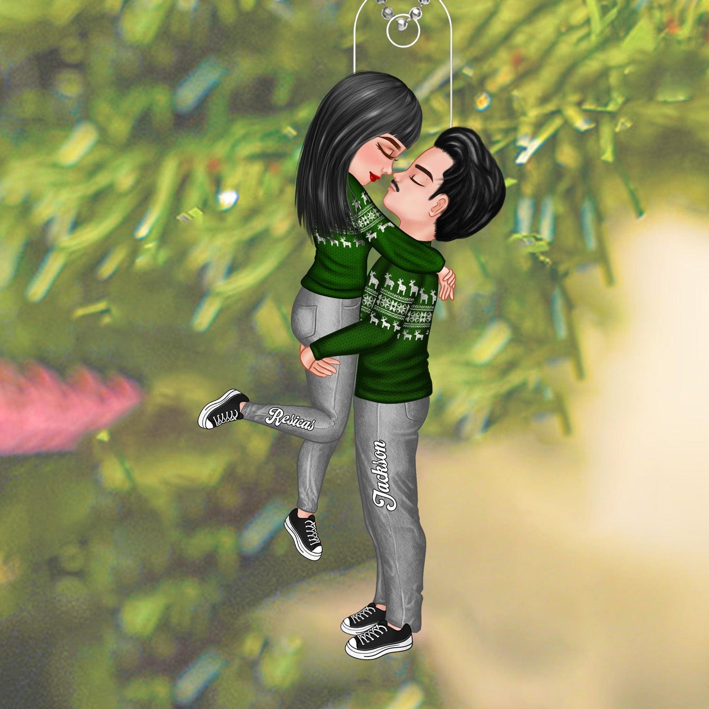 Couple In Christmas Custom Gifts - Personalized Acrylic Ornament