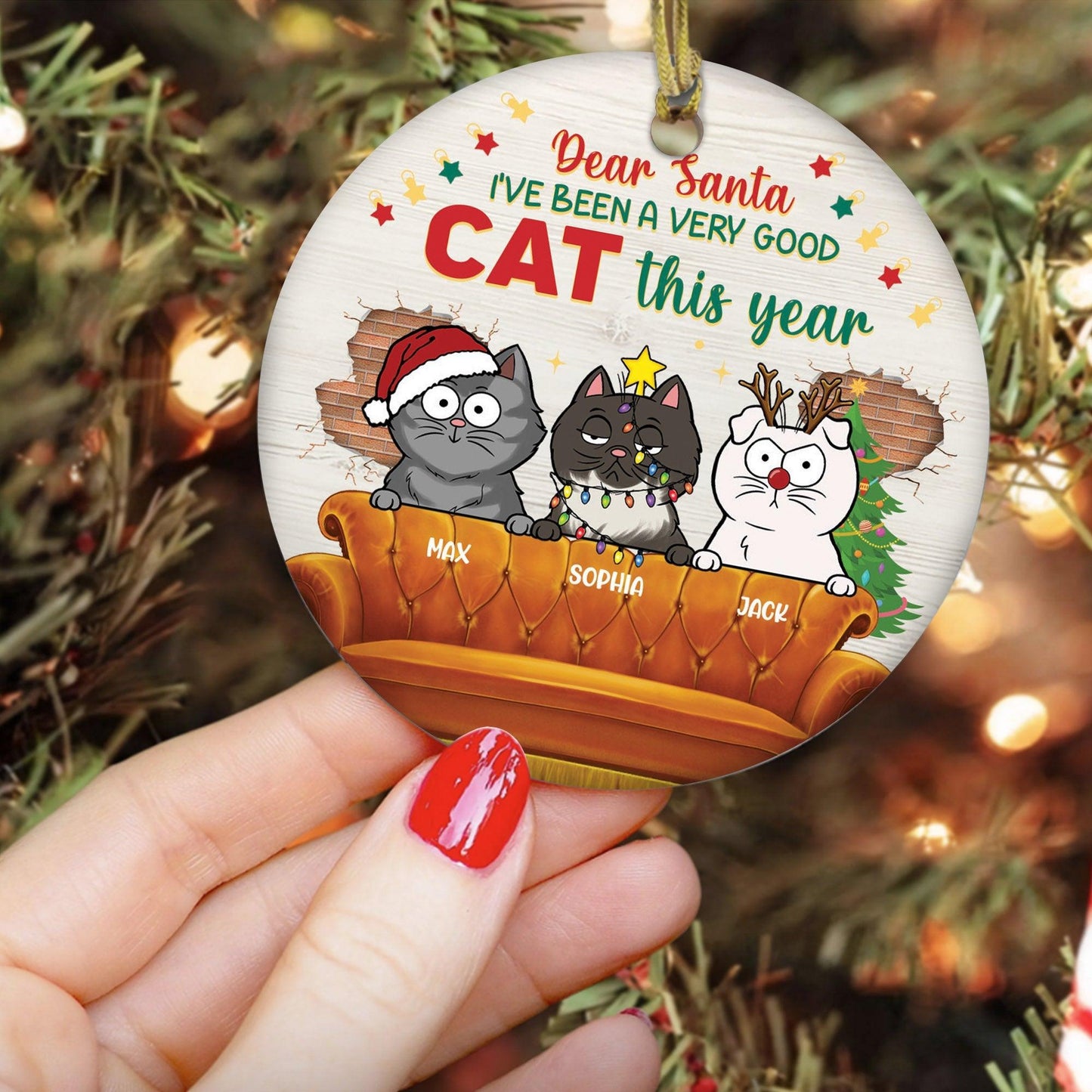 On The Naughty List - Personalized Ceramic Christmas Ornament