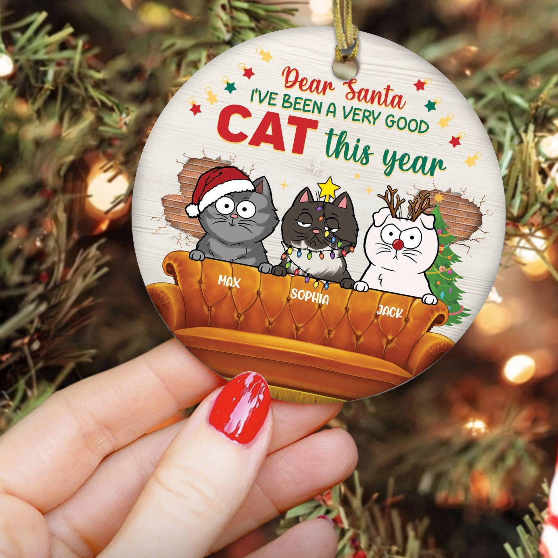 On The Naughty List - Personalized Ceramic Christmas Ornament