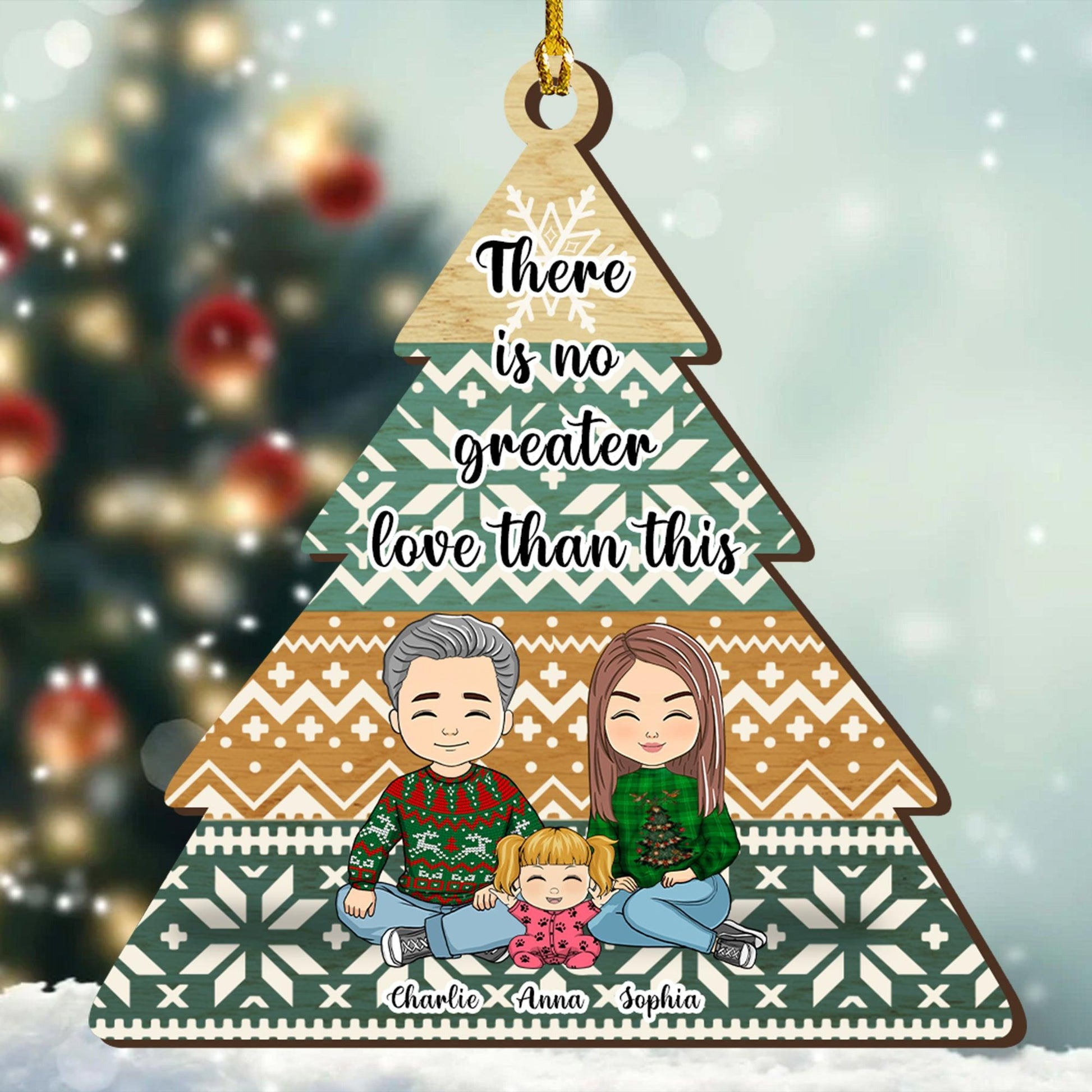 No Greater Love Than This - Custom Shape Wood Ornament
