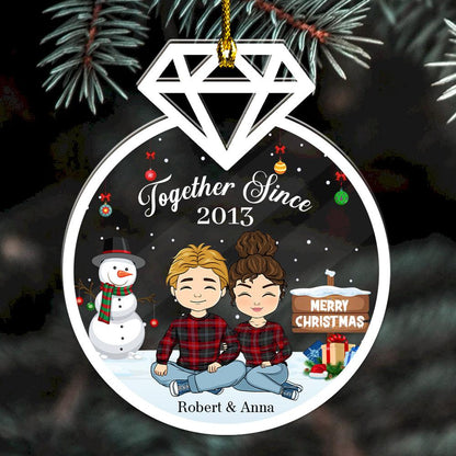 Our First Christmas - Personalized Acrylic Ornament Gift For Couple