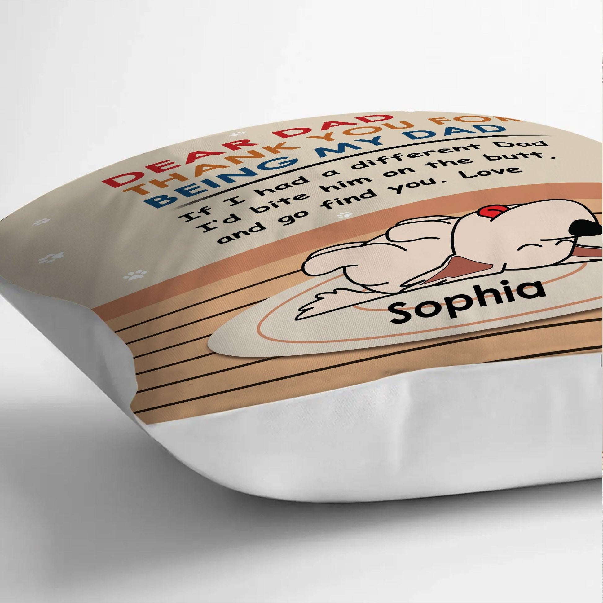 Personalized Dad Pillow - Thank You for Being My Dad Gift