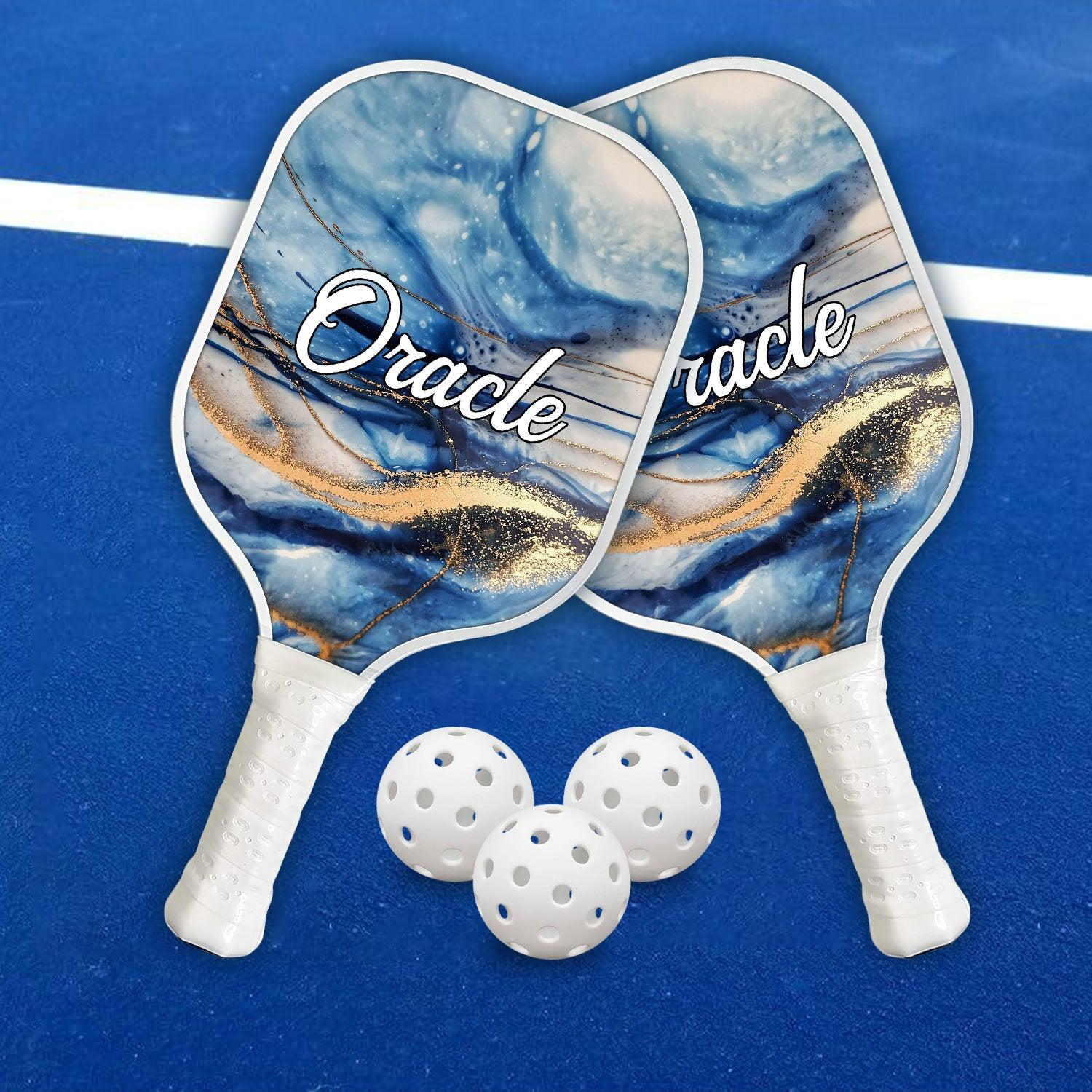 Marble Glitter Pickleball Personalized Custom Name - Pickleball Paddle