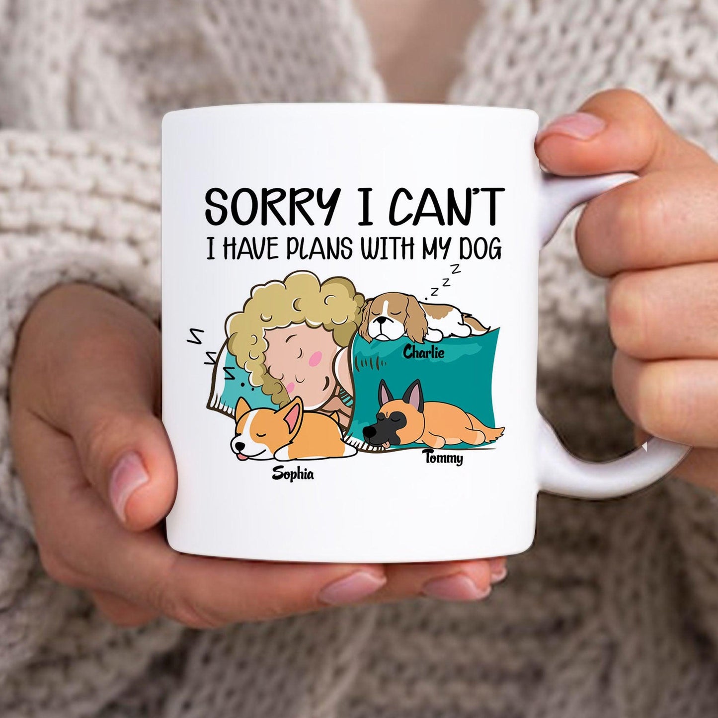 Sorry I can't I have plans with my dogs - Custom Mugs Gift For Dog Lovers