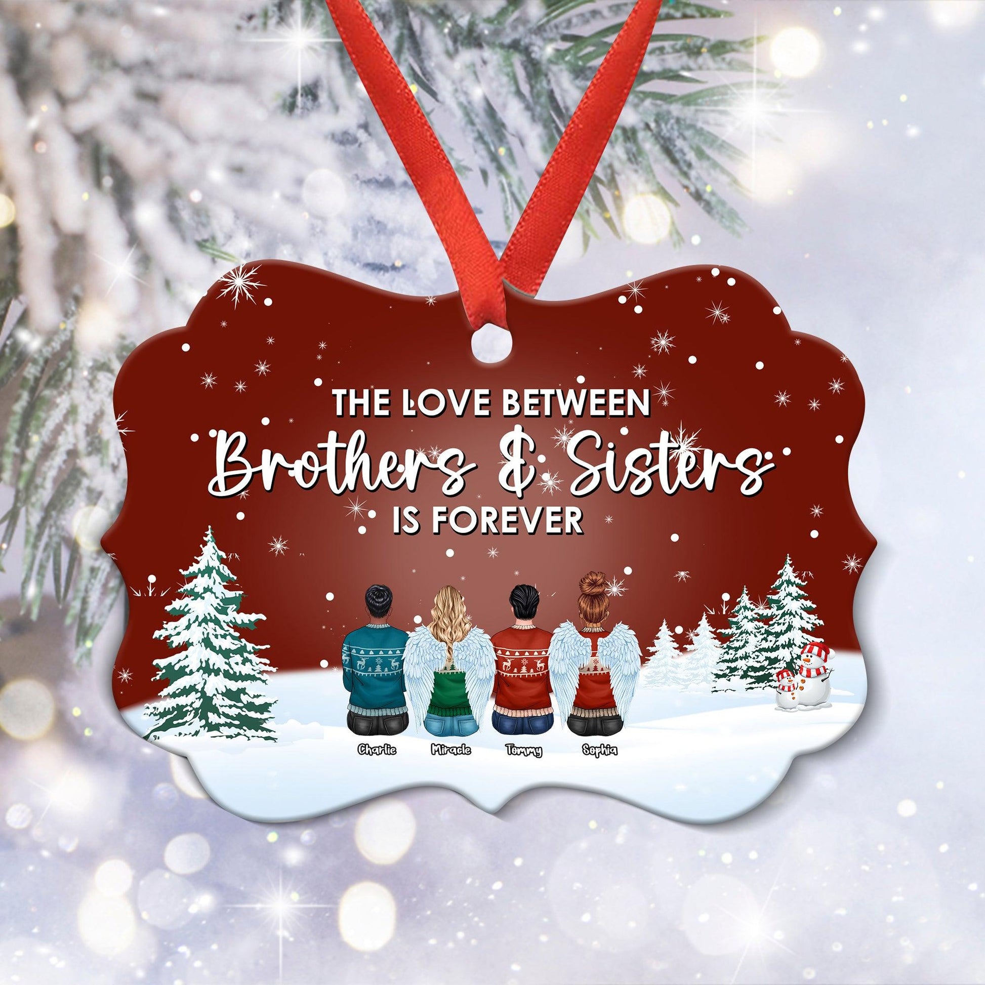 Brothers & Sisters Forever - Personalized Christmas Ornament Gift
