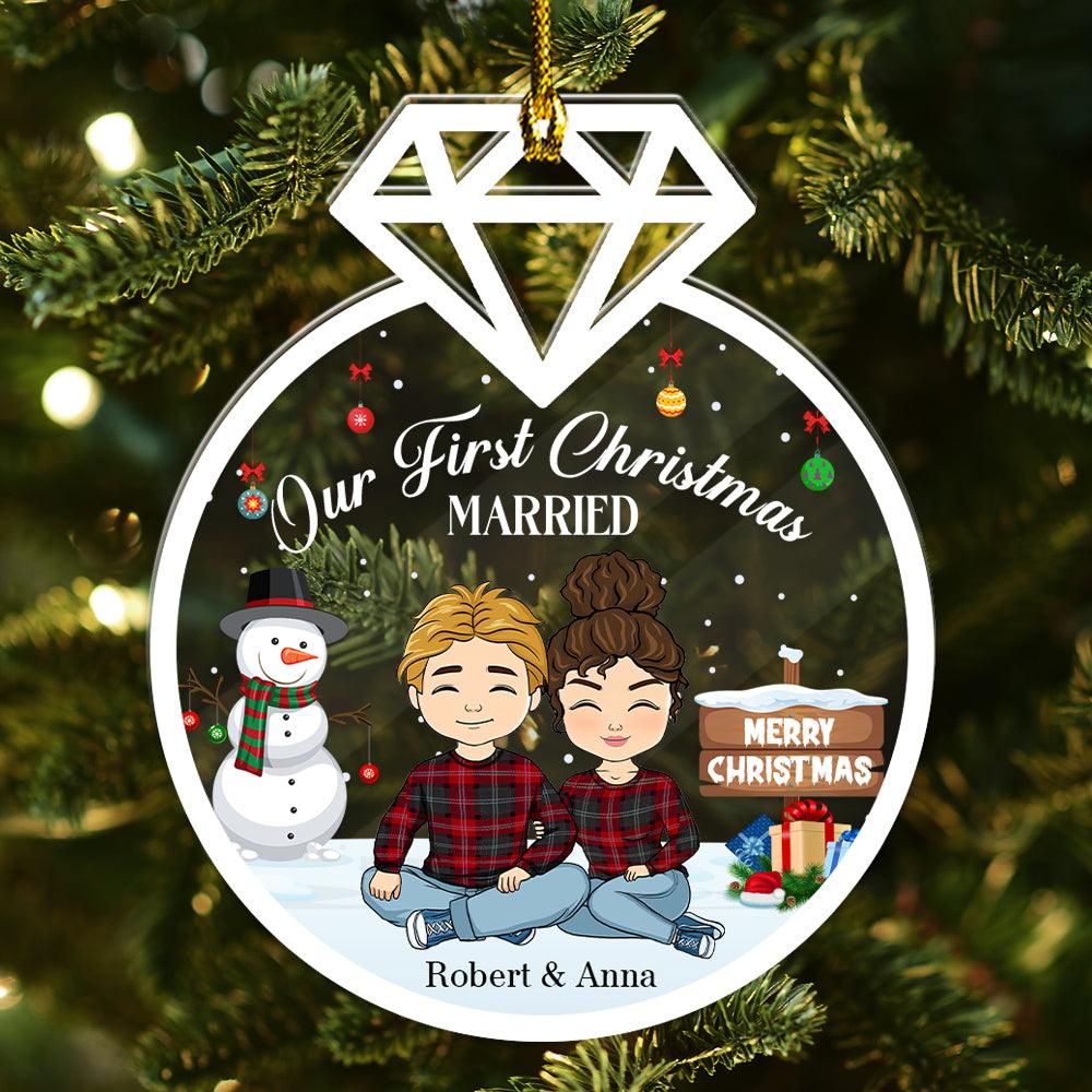 Our First Christmas - Personalized Acrylic Ornament Gift For Couple