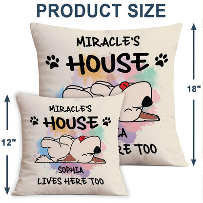 Personalized Dog Breeds Pillow - Lives Here Too Custom Dog Pillow