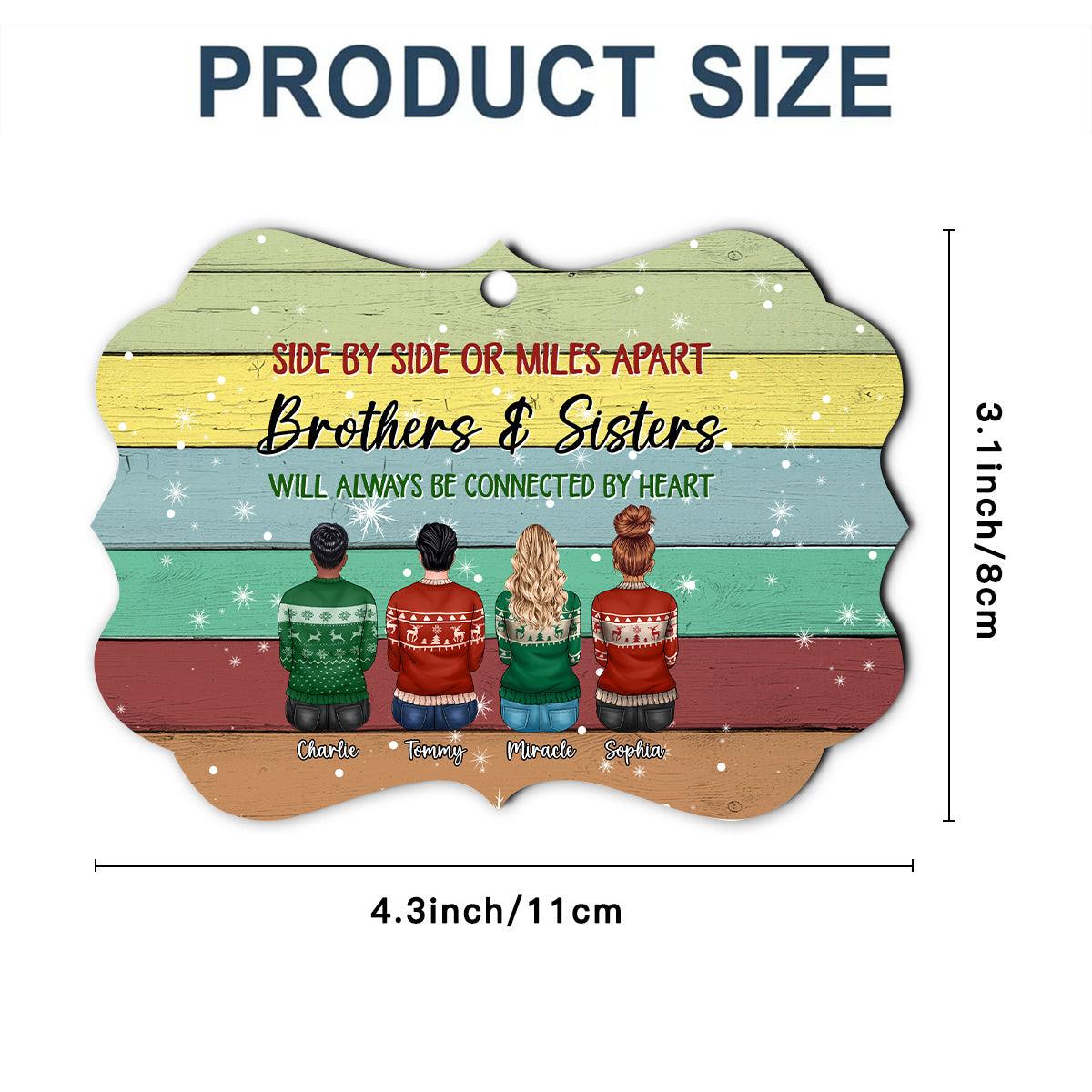 Sisters And Brothers Ornament - Personalized Ugly Xmas Sweater