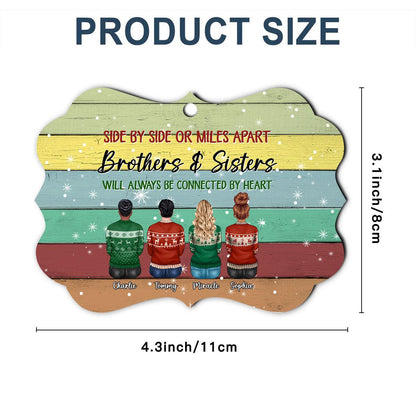 Sisters And Brothers Ornament - Personalized Ugly Xmas Sweater