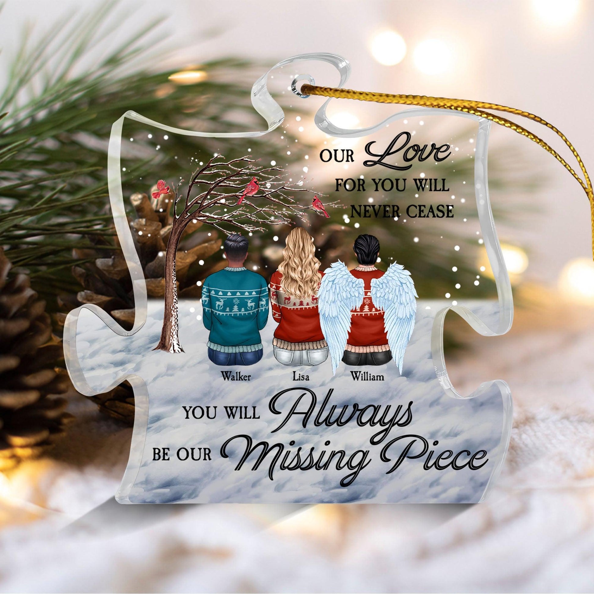 Missing Piece Acrylic Ornament - Personalized Custom Acrylic Ornament