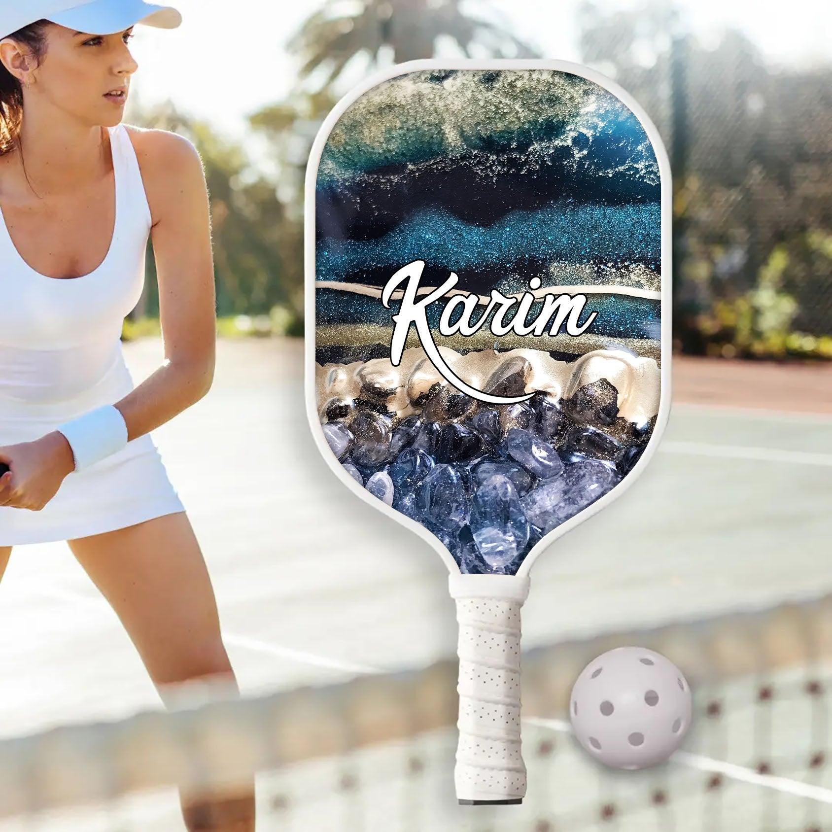 Marble Glitter Pickleball Personalized Custom Name - Pickleball Paddle