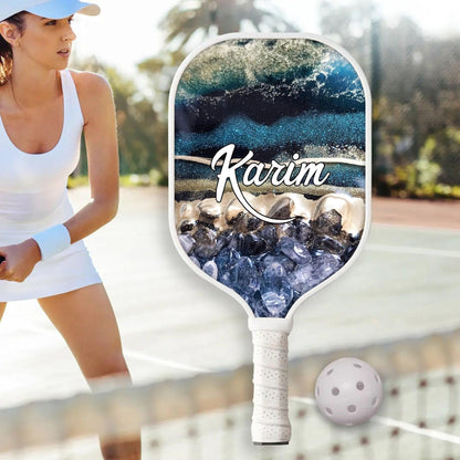 Marble Glitter Pickleball Personalized Custom Name - Pickleball Paddle