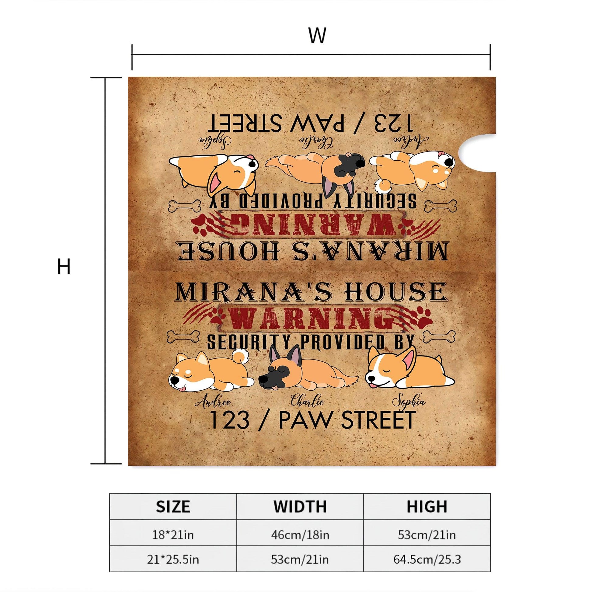 Personalized Mailbox Sign - Warning House Security Provided By Dogs