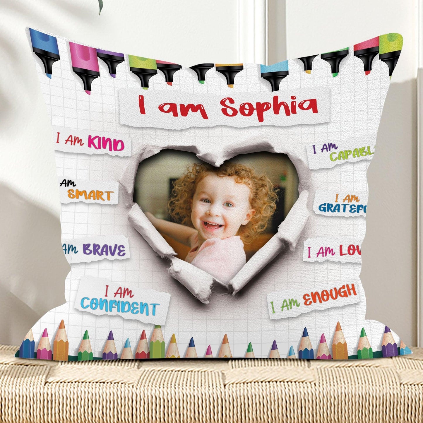 Personalized Granddaughter I Am Kind Pillow - Grandchildren Gift