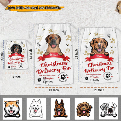 Personalized Dog Santa Christmas Sack Gift For Pet Lovers