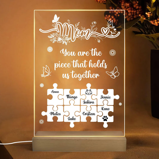 Mom Piece That Hold Us Light - Night Light Plaque