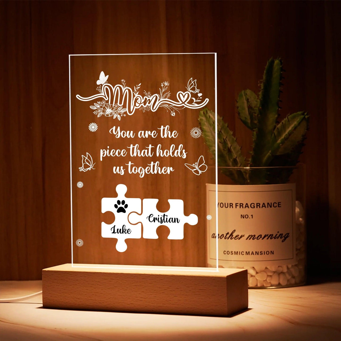 Mom Piece That Hold Us Light - Night Light Plaque