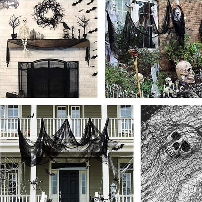 6 Pack Black Halloween Creepy Cloth - Spooky Scary Decoration