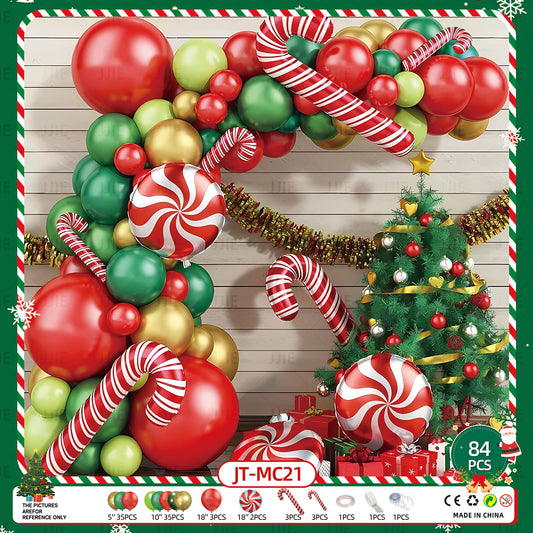 Christmas Party Balloon Kit, Gingerbread Holiday Balloon Arch Kit Xmas