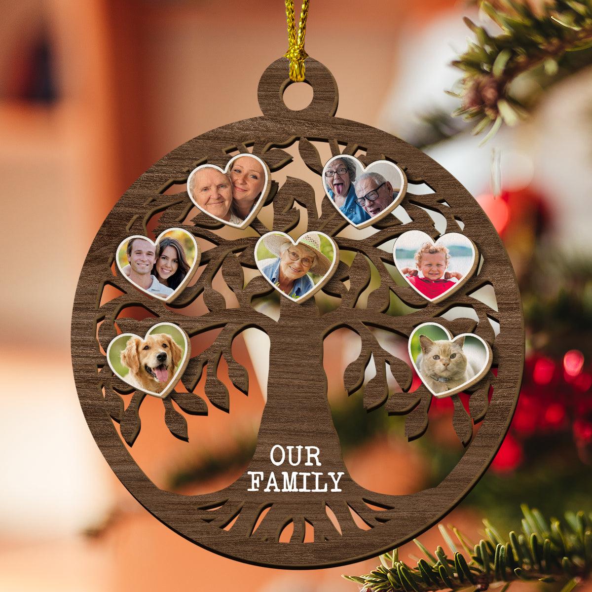 Our Family Tree Christmas Ornament - Custom Wood Design