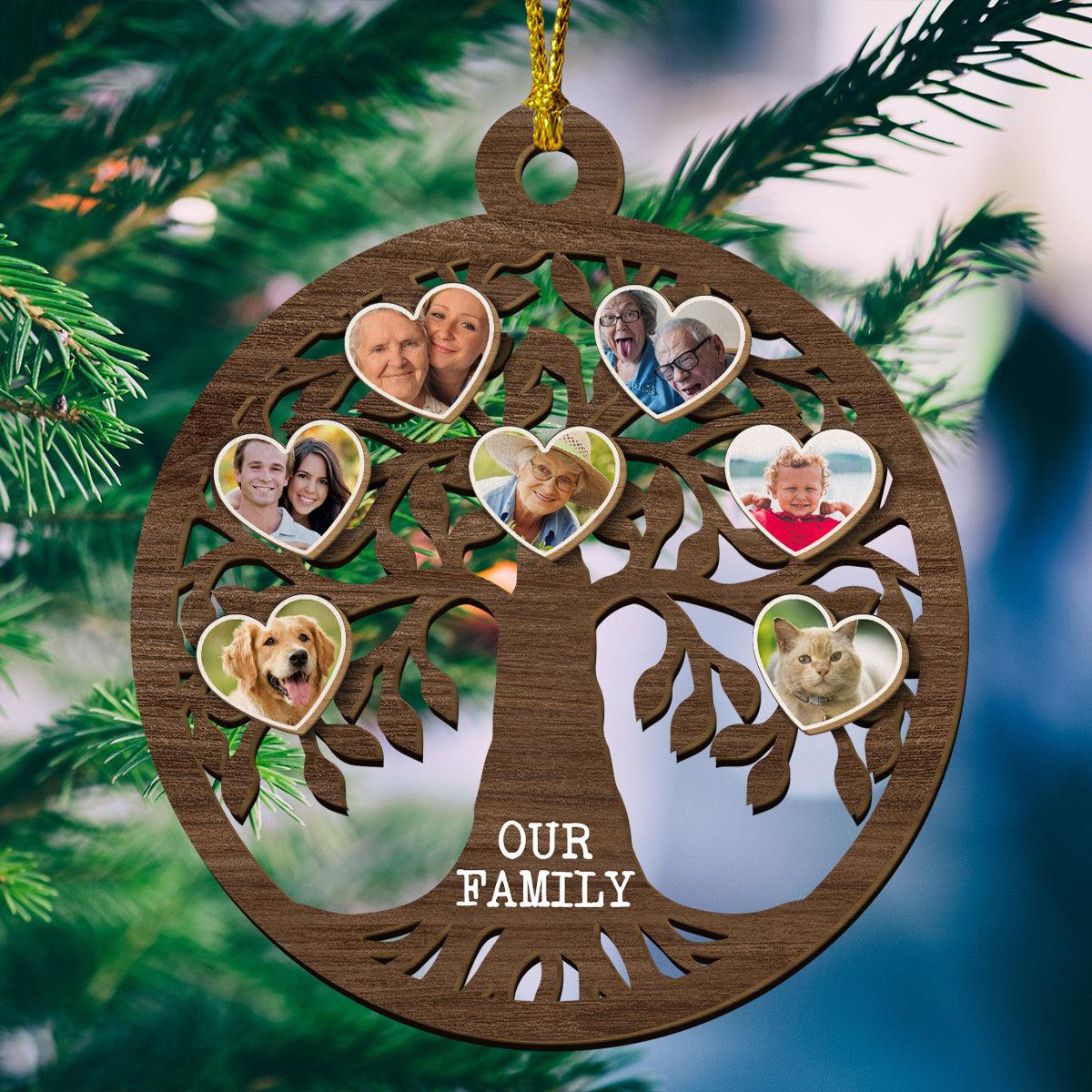Our Family Tree Christmas Ornament - Custom Wood Design