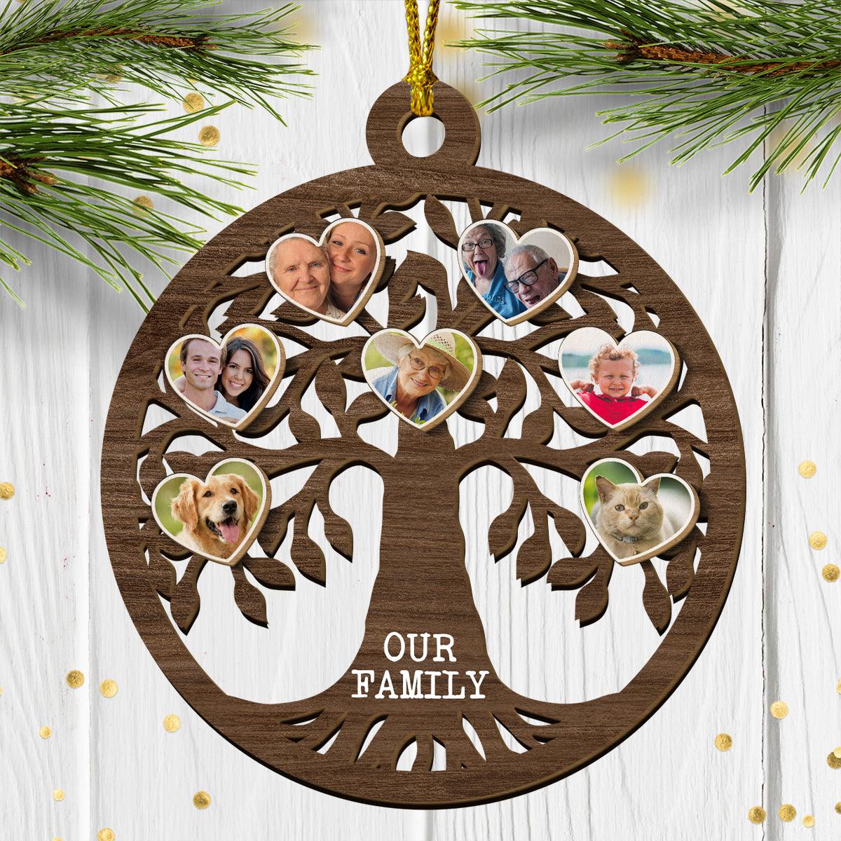 Our Family Tree Christmas Ornament - Custom Wood Design
