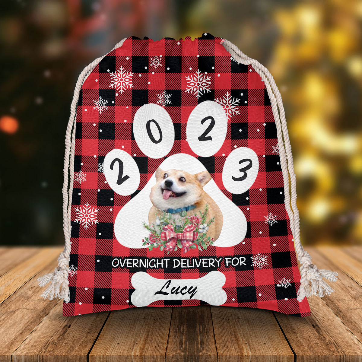 Overnight Delivery For Good Dogs Christmas Bag Upload Photos Of Your