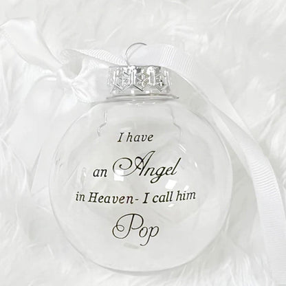 In Heaven Relatives Ornament - Feather Plastic Ball - Christmas Decor