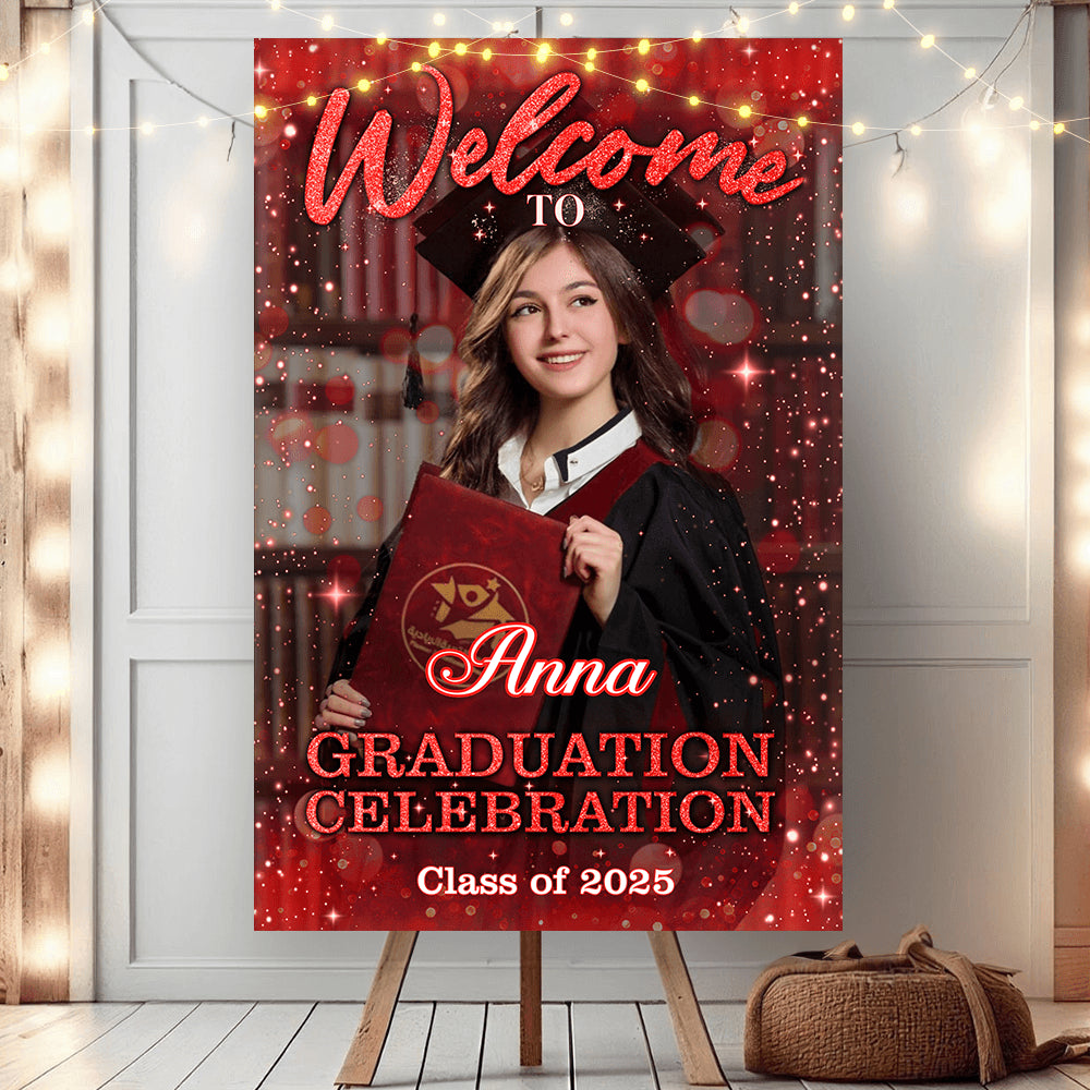 Custom Graduation Party Sign - Personalized Photo Grad Sign