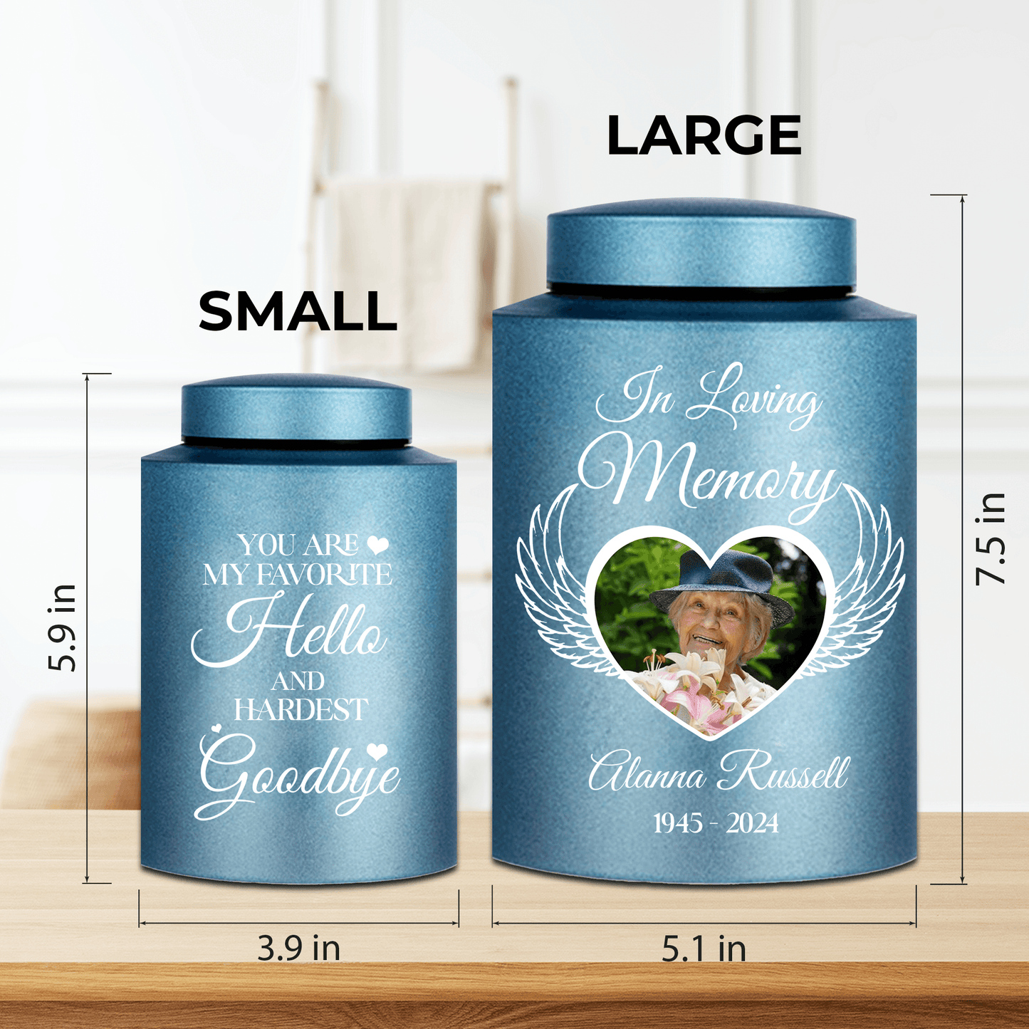 In Loving Memories Keepsake Urn for Ashes - Stainless Steel Urn
