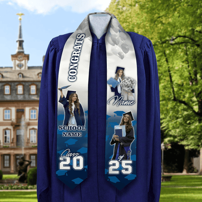 Congrats Graduatoion Photo - Graduation Stoles with Photo - Grad Gift