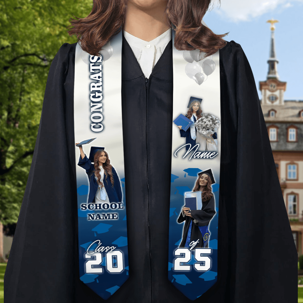 Congrats Graduatoion Photo - Graduation Stoles with Photo - Grad Gift